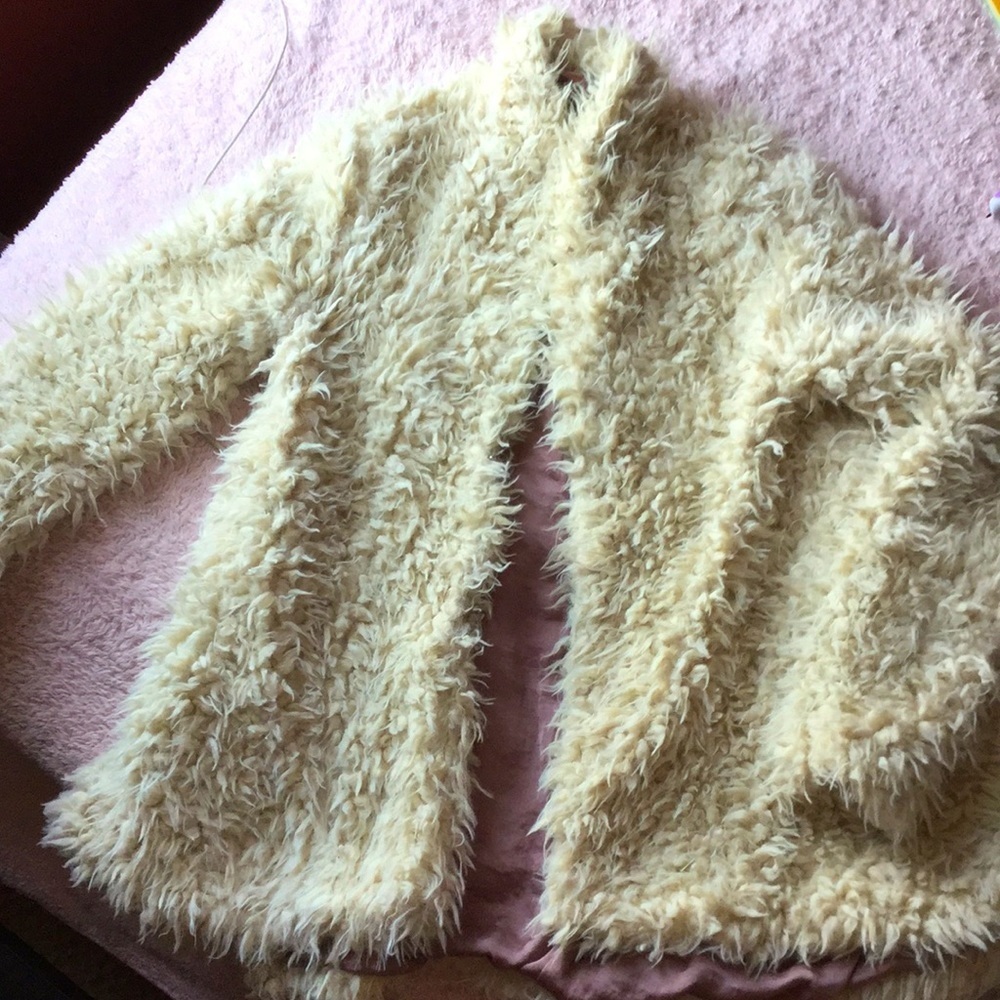 Free people shag Sherpa swing coat jacket xs 0 small 2